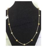 14K & STERLING BEADED NECKLACE W/ HEART CLASP