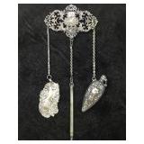 ANTIQUE STERLING CHATELAINE W/ PEN, NOTEPAD