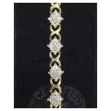 10K GOLD BRACELET W/ CLEAR GEMS