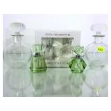 2 SETS OF CRYSTAL PERFUME BOTTLES,