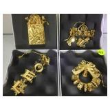 4 DANBURY MINT 2010 ELECTROPLATED  ORNAMENTS