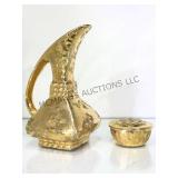 DIXON 22K GOLD PLATED COVERED BOWL & PITCHER