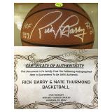 RICK BARRY & NATE THURMOND AUTOGRAPHED BASKETBALL