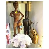 HAND CARVED ASIAN STATUES , CORAL & MORE