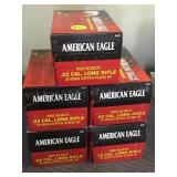 5 BOXES OF AMERICAN EAGLE 22 CAL AMMO