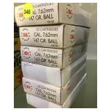6 BOXES OF 7.62MM CAL AMMO