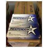 21 BOXES OF INDEPENDANCE 9MM AMMO
