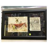 FRAMED SALVADOR DALI BOOK PLATE, 21 X 14