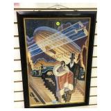 FRAMED ART DECO PRINT ROARING TWENTIES STYLE