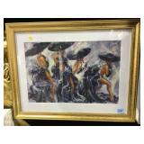 FRAMED & MATTED LITHOGRAPH,"SHOWGIRLS" ARTIST
