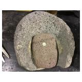 LARGE ROCK MORTAR & PESTLE