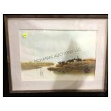 FRAMED & MATTED WATERCOLAR, ARTIST SIGNED