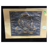 HAMMERED COPPER ART ON WOOD