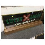 LUCKY LAGER LIGHT- UP BAR SIGN, 38 X 15