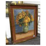 FRAMED OIL ON CANVAS FLORAL ARRANGEMENT