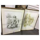PAIR OF ORIGINAL LITHOGRAPHS, PENCIL SIGNED