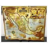 WOODEN CORONA MAP OF MEXICO SIGN