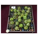 LOT OF ASSORTED MARBLES AND SHOOTERS