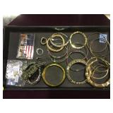 LOT OF COSTUME JEWELRY INCL. BANGLE BRACELETS,