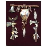LOT OF NATIVE AMERICAN RESIN WALL DECOR WITH REAL