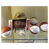 LOT OF AUTOGRAPHED MINI BASKETBALLS, BASEBALL AND