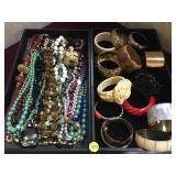 TWO TRAYS OF COSTUME JEWELRY