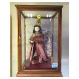 ASIAN FIGURE IN GLASS SHADOWBOX LOCAL PICKUP