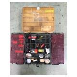 PAIR OF TACKLE BOXES WITH SOME TACKLE LOCAL