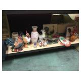 LOT OF ASSORTED ROOSTER FIGURINES, STEIN AND MORE