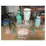 LOT OF ASSORTED GLASSWARE AND KITCHEN INCL.