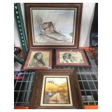 LOT OF FRAMED PRINTS AND PAINTINGS, NATIVE