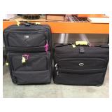 PAIR OF BLACK SUITCASES DELSEY AND ATLANTIC LOCAL