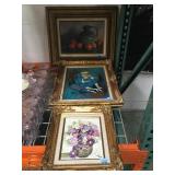 Lot of three pieces of framed artwork including