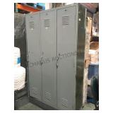 Three door tall floor standing industrial locker