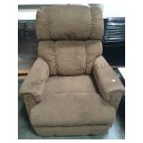 Brown upholstered lazy boy recliner arm chair