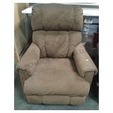 Brown upholstered lazy boy arm chair recliner