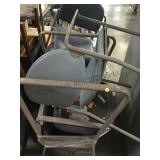 Lot of six assorted metal upholstered chairs