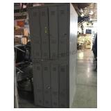 Eight compartment floorstanding locker section
