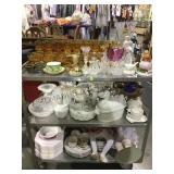 Whole  cart lot assorted glassware, figurines,