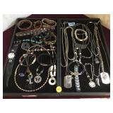 2 trays of metal fashion jewelry