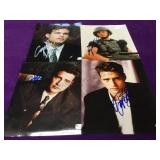 4 autographed lobby cards all w/ global coa