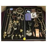 2 trays of mostly metal fashion jewelry