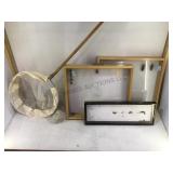Insect specimen display boxes & catch net.