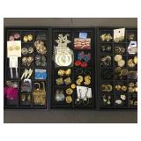 3 trays of costume jewelry earrings