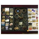3 trays of costume jewelry including bracelets,