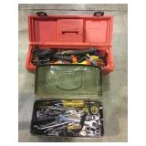 Pair of toolboxes with assorted hand tools local