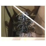 Hanging glass beaded chandelier - some damage as