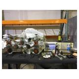 Table top lot of moon candle holders and more