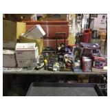 Table top incl. garnet gemstones,  NASCAR items