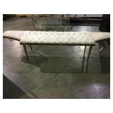 Brass based vintage mcm padded bench local pickup